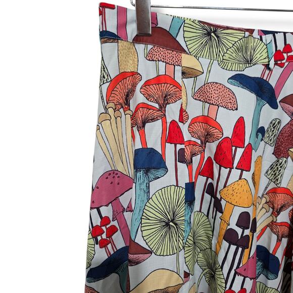 L.A Soul women's multicolor mushroom all-over print a-line swing midi skirt - Picture 2 of 8